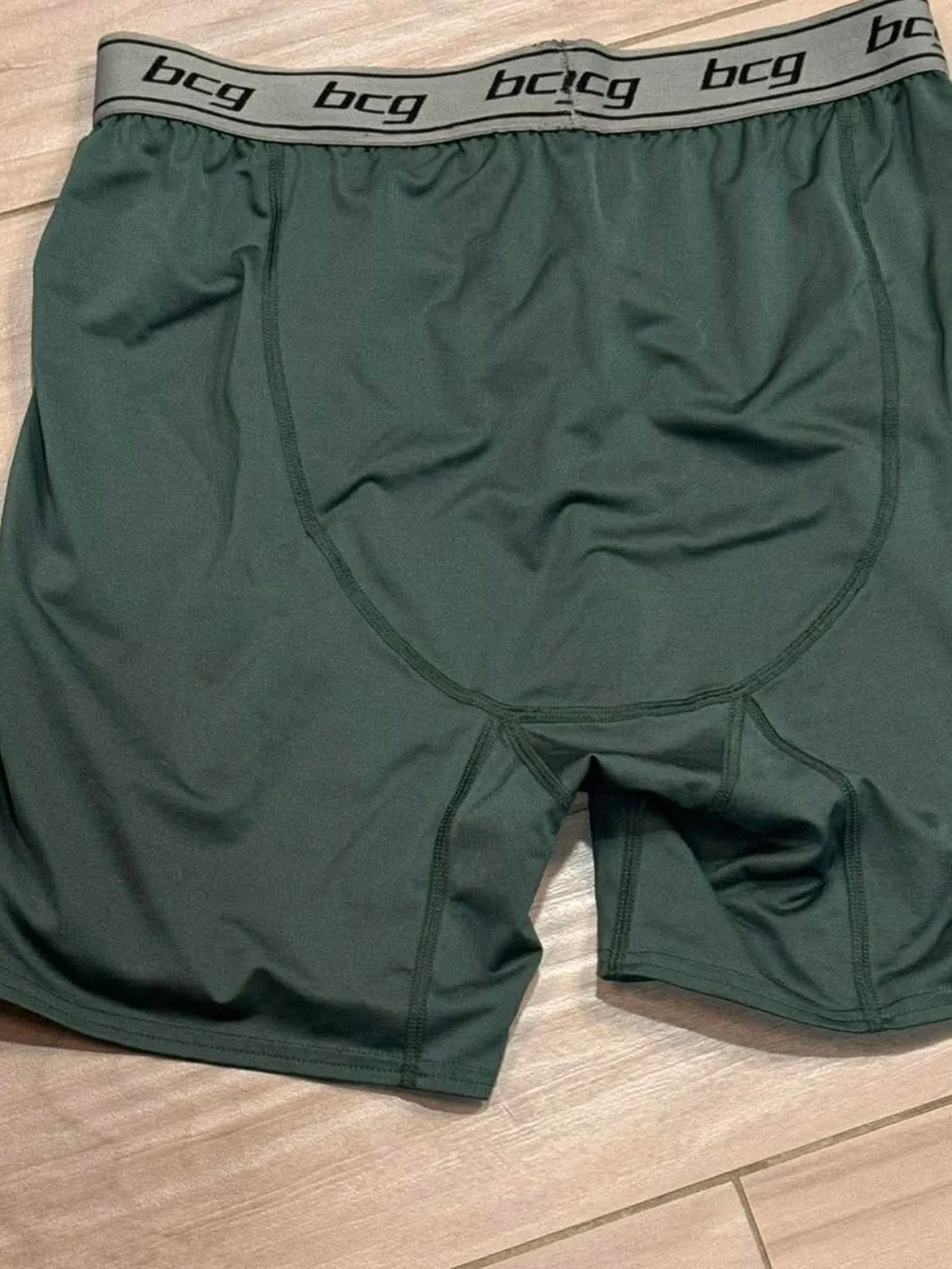 bcg Men's Boxer Briefs - Dark Green with Gray Waistband 2XL